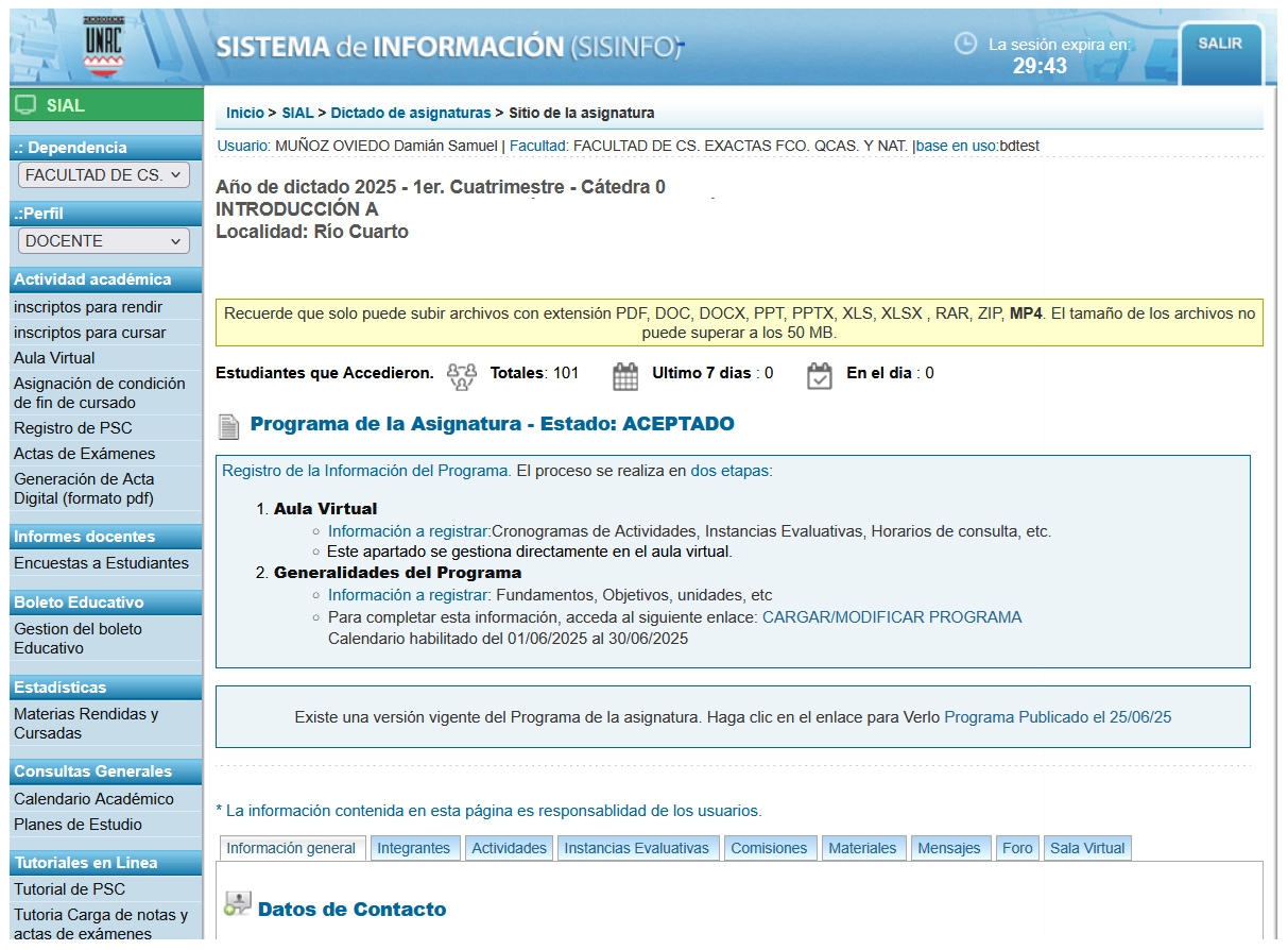 Captura ejemplo ingreso docente ampliada