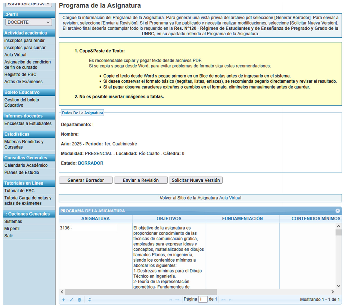 Captura ejemplo Generar borrador