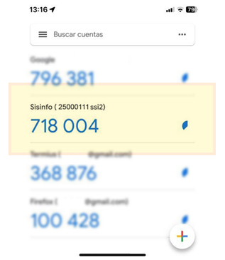 Capturas de la pantalla del telefono. App mostrando el numero para validar